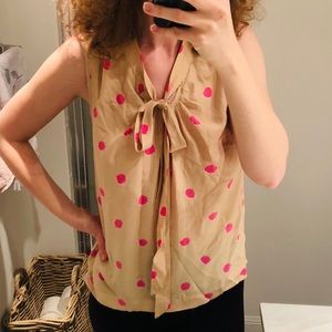 Kate Spade Polka Dot Silk Top
